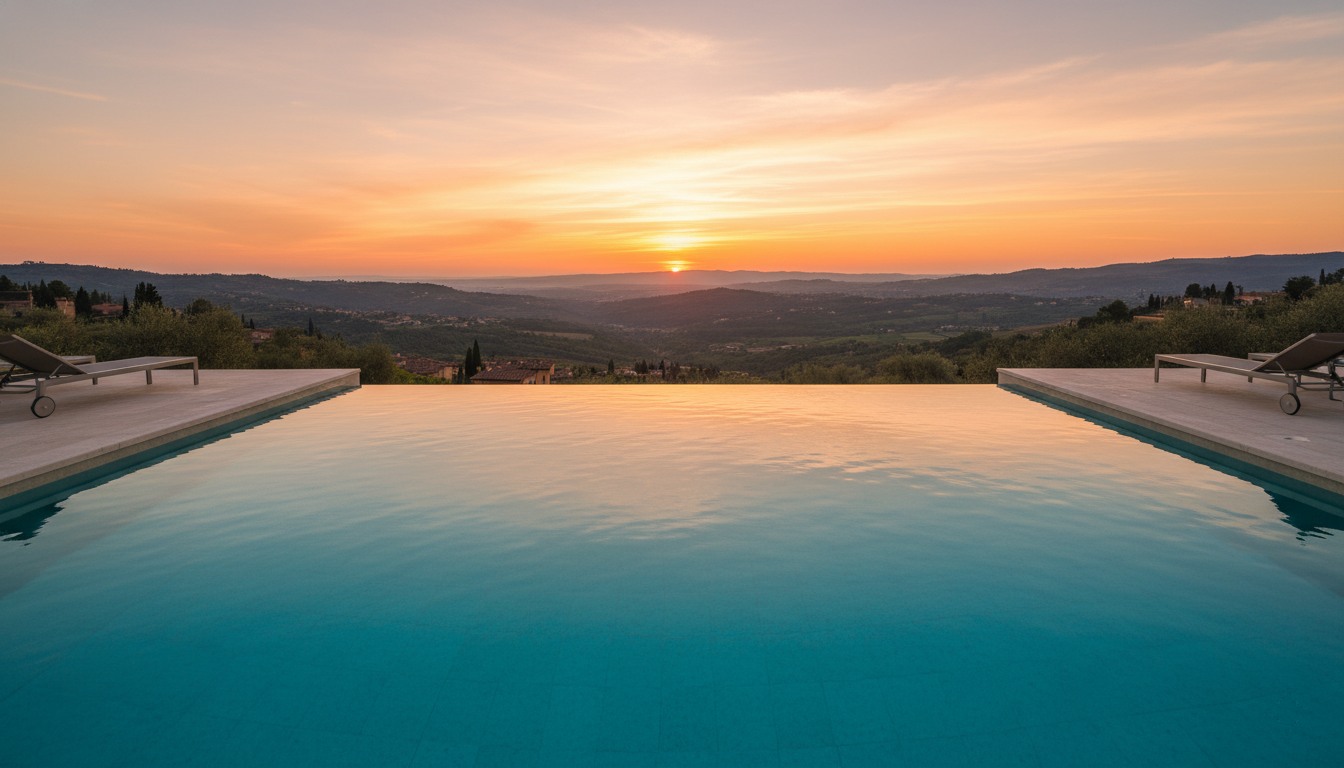 Aménagement paysager piscine terrasse éclairage LED Novillard
