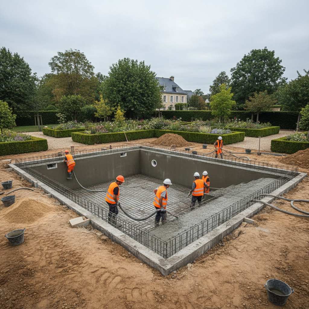Construction piscine béton Belfort