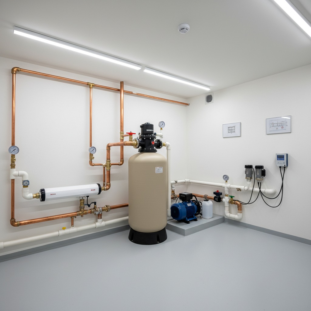 Local technique piscine modernisé pompe filtre électrolyseur Giromagny